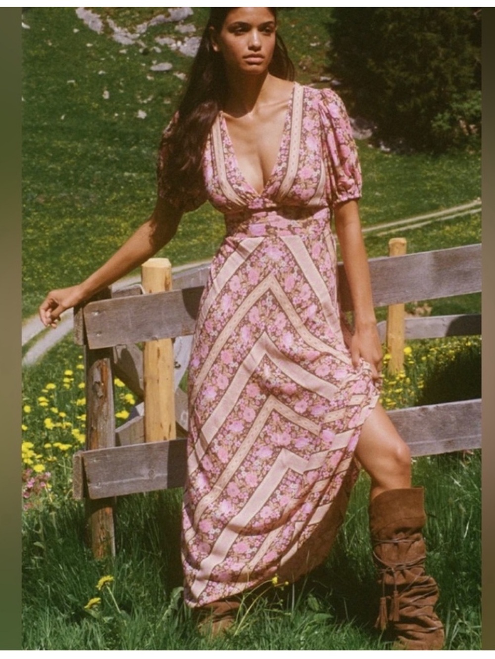 Spell Pink Floral Maxi Dress